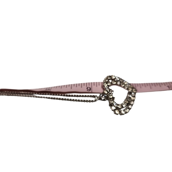 Intertwined Rhinestone Hearts Necklace - Picture 3 of 7